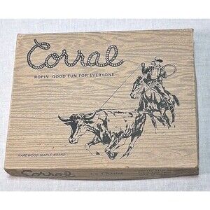 Vintage Corral Solitaire Peg Game Ranch House Midwest Western Wood Maple Board